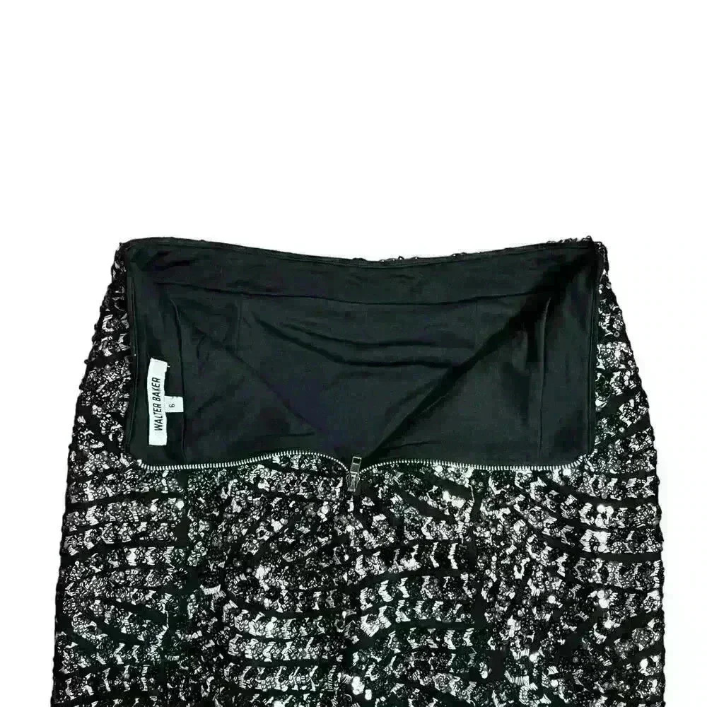 Walter Baker Josette Embellished Mesh Skirt Knee Length Size 6 - Picture 7 of 15